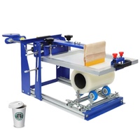 Machine d'impression sérigraphique manuelle à écran incurvé en parfait état pour gobelets en plastique, gobelets cylindriques ronds