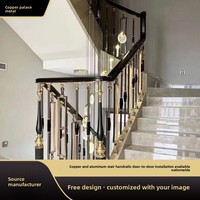 Rampe d'escalier en aluminium pour villa, usage intérieur, maisons individuelles rurales, garde-corps modernes et simples en alliage d'aluminium