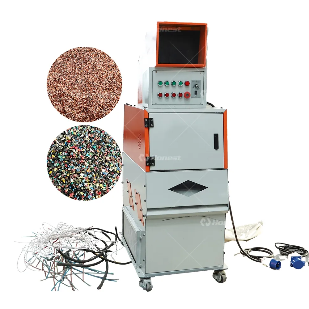 Máquina de reciclaje de alambre de cobre duradero Granulador Maquinaria de separación de cobre