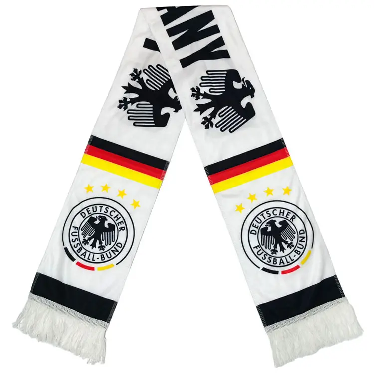 Özel Logo dünya futbol kupası futbol takımı kulüpleri eşarp çift yan fan noel örme hatıra eşarp jakarlı eşarp