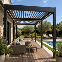 Pergola Bioclimatique Motorisée en Aluminium Thermolaqué pour Balcon, Tailles Personnalisées 10x10, 13x10, 13x13, 20x13