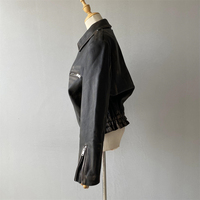 Veste en cuir véritable pour femme Jxwatcher, style vintage, en peau de mouton véritable, manches longues, logo personnalisé, douce, style bomber