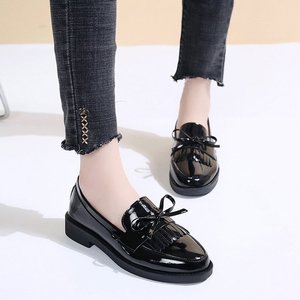 New Styles Ladies Fashion Bowknot Flat Shoes Comfortable on PU Leather Casual Ballet Flats Loafers for Women - Product Image 3