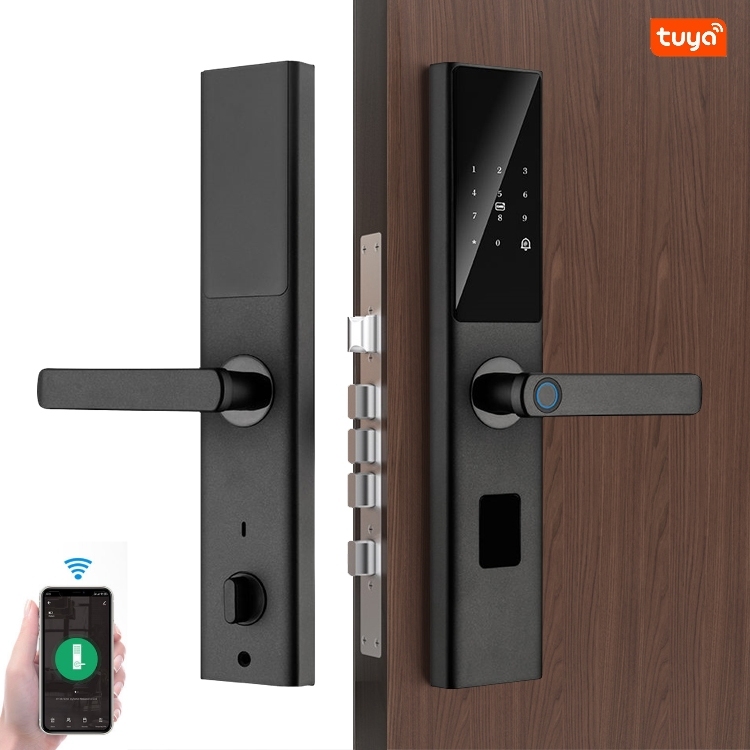 Enrique Tuya Smart Lock with Memory Card for Wood Door-Wi-Fi APP Fingerprint Unlock Digital Keyless Door Lock · image 2