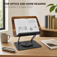 Support de livre pliable multi-angles en acier au carbone durable avec pinces de maintien de page pour bureau, salle de réunion, maison et étude - Vente en gros