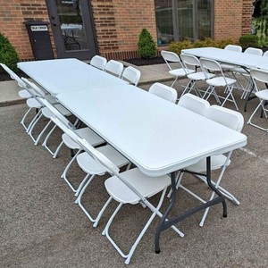 Juego <span class=keywords><strong>de</strong></span> Mesa <span class=keywords><strong>de</strong></span> Comedor, Diseños <span class=keywords><strong>de</strong></span> Muebles para Exteriores, <span class=keywords><strong>Alquiler</strong></span>, Mesa <span class=keywords><strong>de</strong></span> Comedor Rectangular Plegable para Banquetes, Mesa <span class=keywords><strong>de</strong></span> Plástico para Bodas con Patas <span class=keywords><strong>de</strong></span> Metal - Product Image 5