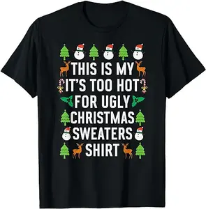 Hochwertige benutzer definierte Brief gedruckt T-Shirt lässig Weihnachten hässliche T-Shirt Männer Unisex