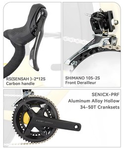 Bicicleta de Carretera TWITEER T10 de Fibra de Carbono, Cuadro Rígido, 700c, 24 Velocidades, Cambio Mecánico, Frenos de Disco Hidráulicos, Ligera, de Aluminio - Product Image 6