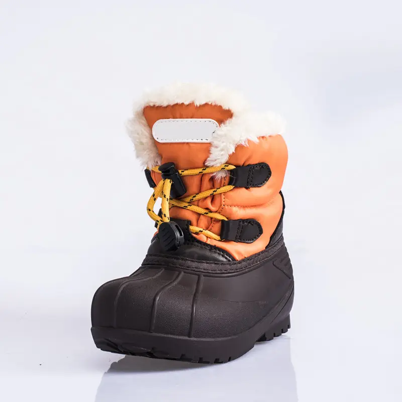 Botas de nieve para niños con cordones impermeables y cálidas de piel suave gruesa de invierno antideslizante para exteriores