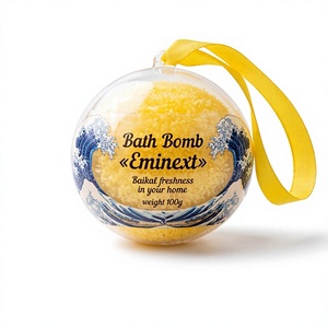 Bombe de bain 'Eminext' aux huiles naturelles et mousse du Baïkal, boîte de 100g pour femmes - Product Image 1