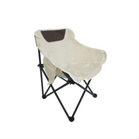 Chaise lune pliante moderne en fer à dossier bas avec logo métallique personnalisé et pieds antidérapants, portable pour pique-nique, camping, pêche, barbecue, marché nocturne en extérieur