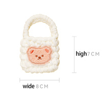Étui pour écouteurs en coton tissé à la main, peluche douce, ours mignon au crochet