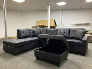 Canapé en cuir <span class=keywords><strong>blanc</strong></span> désossé, design moderne en L pour le <span class=keywords><strong>salon</strong></span>, livraison gratuite - Product Image 6