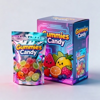 Boîte et sac en Mylar imprimés sur mesure, emballage en plastique refermable à fermeture éclair, forme spéciale découpée, anti-odeur, sac en Mylar pour bonbons, biscuits