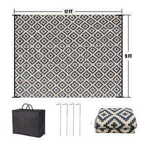 Tappetino da spiaggia pieghevole 9x12 piedi 272x366cm senza sabbia con <span class=keywords><strong>paglia</strong></span> per il campeggio - Product Image 3