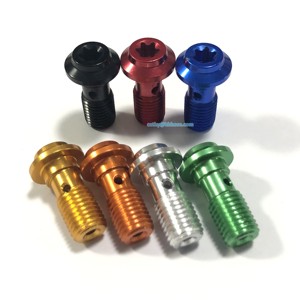 Pinza de freno para motocicleta, tornillo Banjo M10 * 1, M10 * 1,25, 3/8-24unf, montaje de línea de manguera de freno de cabeza redonda de un solo orificio de aluminio - Product Image 2