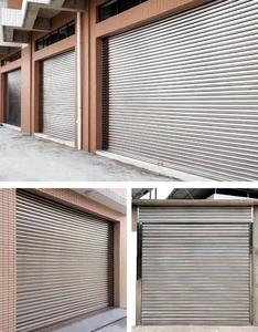 Portes de <span class=keywords><strong>garage</strong></span> automatiques en acier inoxydable à enroulement, résistantes au vent, avec finition en aluminium, porte à enroulement sécurisée - Product Image 6