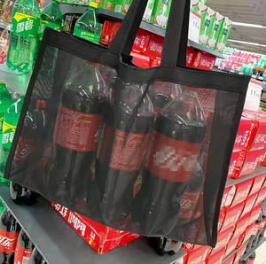 Vente en gros d'usine de sacs à provisions en maille pour supermarché Sac fourre-tout réutilisable pour usage quotidien Sac d'épicerie avec large poignée pour la plage - Product Image 1