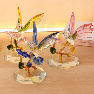 Yüksek Kaliteli K9 Şeffaf Kristal Sinek Kuşu Düğün Aşk Hatırası Ev Dekorasyonu - Product Image 1