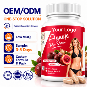 Cápsulas de Aguaje Rojo y <span class=keywords><strong>Maca</strong></span> <span class=keywords><strong>Peruana</strong></span> <span class=keywords><strong>en</strong></span> Gelatina, 1000mg, 100 Unidades, Veganas, Naturales, para Apoyo Curvilíneo <span class=keywords><strong>en</strong></span> Adultos, Marca Privada OEM, Venta al Por Mayor - Product Image 1