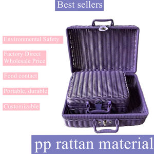 Индивидуальная винтажная Свадебная Упаковка, подарочная корзина, прямоугольная корзина ручной работы, оптовая продажа, пустые декоративные подарочные корзины с крышкой - Product Image 2