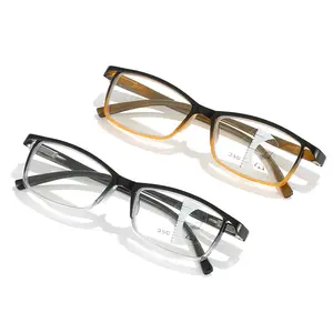 023-1 New Rectangle Intelligent Multifocal Glasses Reader Glasses Trendy Glasses 2023 Magnifying Eyeglasses Men and Women