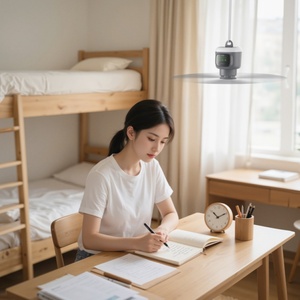 Ventilateur de plafond intelligent en plastique 12000 mAh alimenté par USB avec lumière, portable et détachable pour le camping – Vente directe usine - Product Image 2