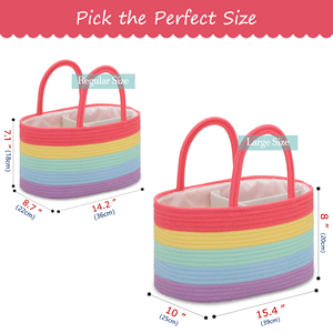 Vente en gros de sac à couches pour maman panier en coton arc-en-ciel pour produits pour bébés <span class=keywords><strong>organisateur</strong></span> de couches portable pour le voyage - Product Image 2