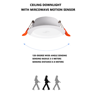 Plafonnier LED <span class=keywords><strong>encastré</strong></span> à économie d'énergie avec capteur de mouvement radar micro-ondes 5W 7W 10W, profil bas pour couloir résidentiel - Product Image 6