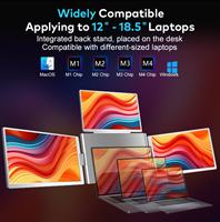 Moniteur triple portable économique de 14 pouces avec double écran LCD à placer sur le bureau, moniteur USB pour ordinateur portable