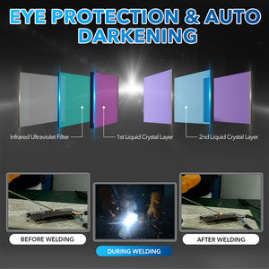 Casco de Soldadura con Oscurecimiento Automático TRQWH, Protección DIN9-13, Tiempo de Activación de 0.15MS, Área de Visión de 92x42mm, TIG/MIG/Arco, 1 Año de Garantía - Product Image 5