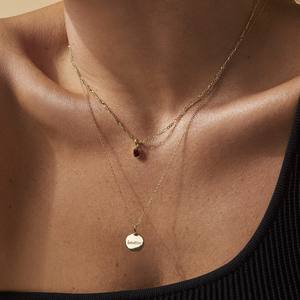 12 signos del zodiaco piedra natal colgante de acero inoxidable DIY collar accesorios colgantes al por mayor a granel - Product Image 4