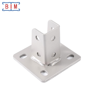 Heavy Duty Powder Coated 5mm Thick Custom-Shaped Steel Base Support <strong>Bracket</strong> For Single Channel - Product Image 2