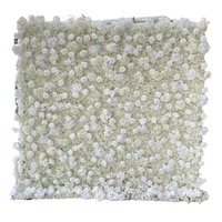 Weiße Seidenrosen Künstliche Blumenwand-Dekoration - Handgefertigt Langlebig für Hochzeiten Chinesisches Neujahr Restaurants & Hotels