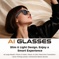 Lunettes intelligentes Hongsheng M02 avec étui de charge magnétique, caméra, enregistrement IA, traducteur, étanchéité IPX-5, vidéo 1080P, batterie 290mAh