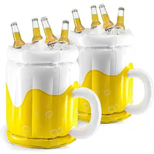 Al Aire Libre portátil inflable taza de cerveza en forma de cubo de hielo fiesta cerveza enfriador verano playa piscina fiesta