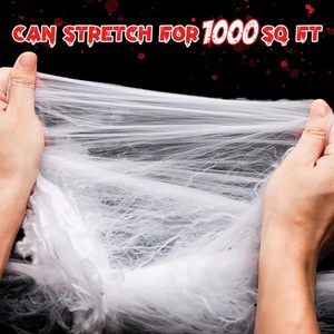 Siêu co giãn cobweb Halloween Spider webs trang trí Halloween trang trí nội thất trong nhà và ngoài trời với nhện nhỏ - Product Image 6