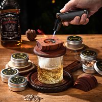 Kit de fumeur de whisky à l'ancienne avec torche Verres de roche en bois dans une boîte-cadeau Accessoires de boisson pour cocktail pour bar