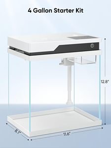 Table Basse Multifonctionnelle avec <span class=keywords><strong>Aquarium</strong></span> Intelligent en Verre, <span class=keywords><strong>Éclairage</strong></span>, Pompe à Eau Filtrante et Humidificateur - Product Image 3