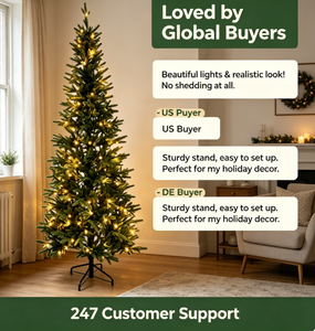 <span class=keywords><strong>Sapin</strong></span> de Noël artificiel Nordmann éclairé par LED, branches réalistes en PE, guirlandes lumineuses chaudes, support métallique stable, montage facile - Product Image 6