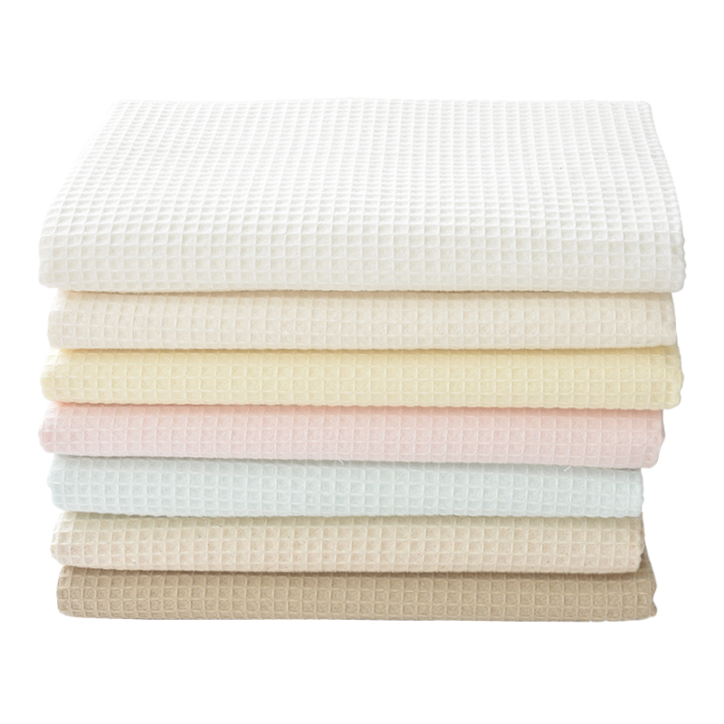 В наличии ткани оптом Органическая хлопчатобумажная ткань окрашенная Вафельная Ткань