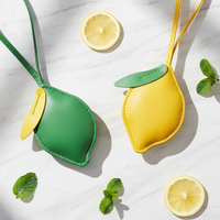 Nieuwe Creatieve Lente Frisse Fruit Citroen Lederen Handtas Bagage Hangende Hanger Schattige Citroen Tas Decoratie Accessoires Op Maat Sleutelhanger