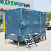 WECARE Toilettes mobiles de luxe, remorque sanitaire portable avec douche, unité de salle de bain publique autonome à 3 postes pour extérieur
