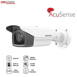 ฮิควิชั่น 4 MP AcuSense DS-2CD2T43G2-2I/4I เซ็นเซอร์ CMOS 120dB WDR การจำแนกประเภทเป้าหมายคนและยานพาหนะ <span class=keywords><strong>กล้องวงจรปิด</strong></span>แบบกระสุนคงที่ - Product Image 1