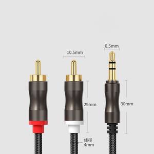 Personalizzare disponibile placcato oro repubblica ricevitore TV satellitare 2 da <span class=keywords><strong>3.5</strong></span> tipo C Audio AUX 3.5mm Jack inca cavo - Product Image 2