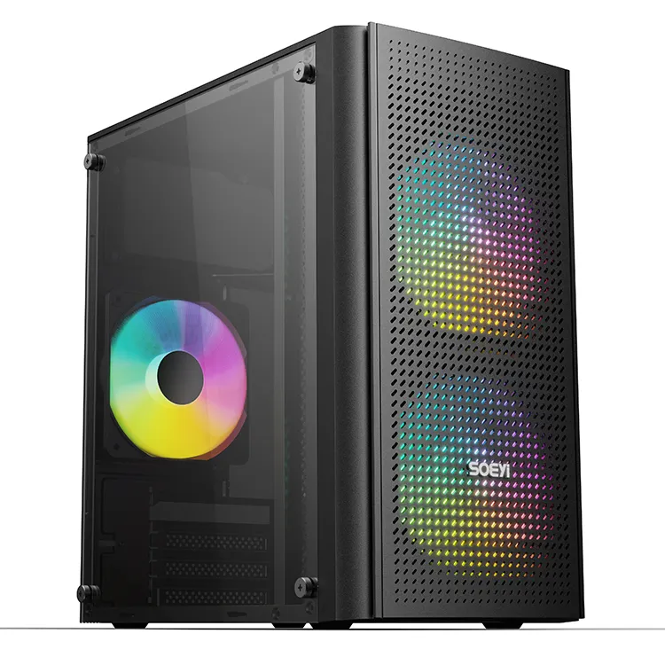 Soeyi персонализированный корпус для ПК iCUE RGB Mid-Tower с водяным охлаждением Белый Розовый Черный микро ATX корпус для ПК