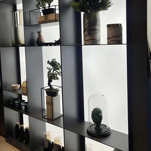 Estante de Exhibición de Metal Moderno Personalizado <span class=keywords><strong>ROYAL</strong></span> METAL, Panel Trasero Translúcido Luminoso, Mueble Bar para Vinos, Vitrina Decorativa - Product Image 3