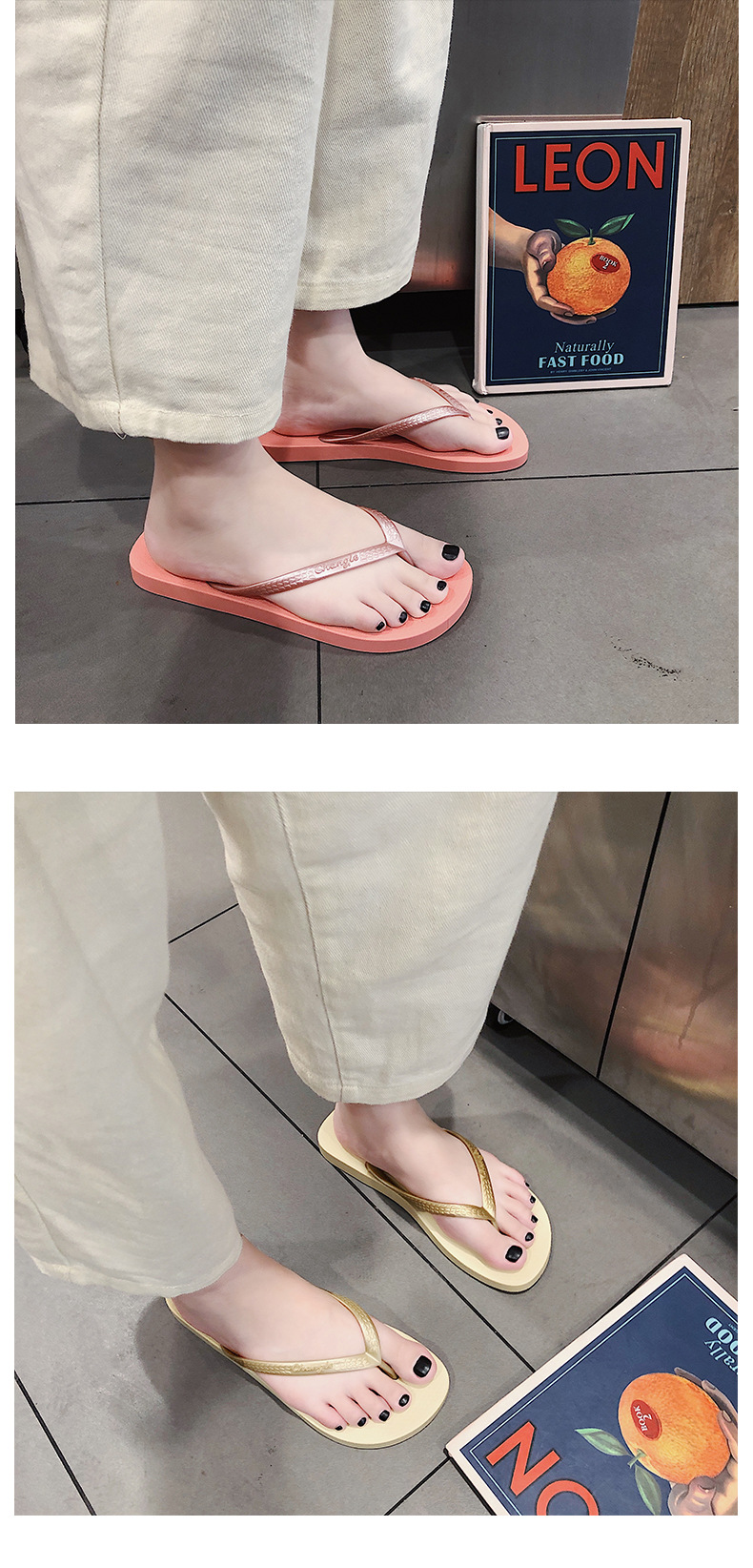 Personality Student Flip-flops Slippers Outdoor Holiday Beach Shoes PVC PE Couples Filpflops