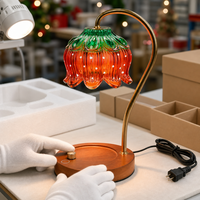 Lampe chauffe-bougie électrique ronde sans flamme avec plateau de fusion, minuterie et variateur d'intensité