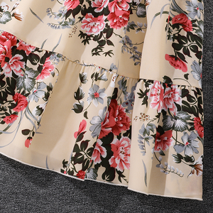 8-12T tute per bambini cappotto kaki bretelle a fiori torta abito lungo vestiti per ragazze primavera estate abbigliamento per bambini all'ingrosso - Product Image 3